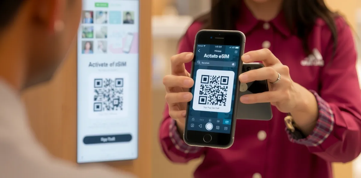 Evolución de SIM física a eSIM digital con código QR